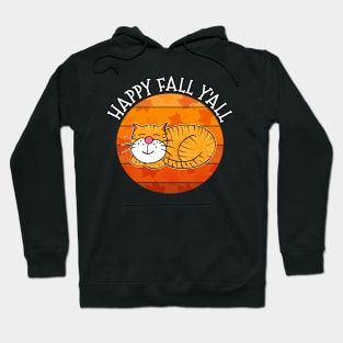 Happy Fall Y'All Sleeping Cat Autumn Thanksgiving Hoodie